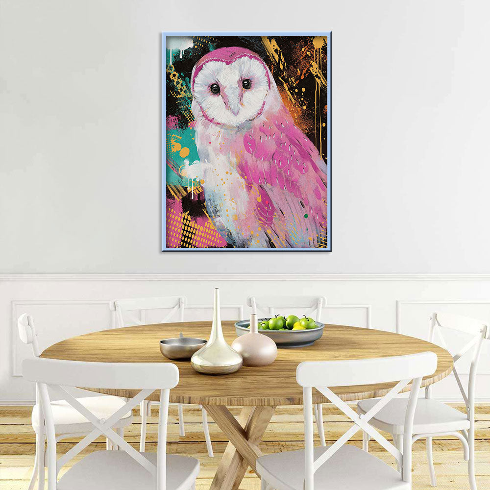 Colorful Owl Graffiti Canvas Wall Art