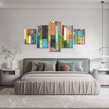 Colorful Retro Wood Canvas Wall Art