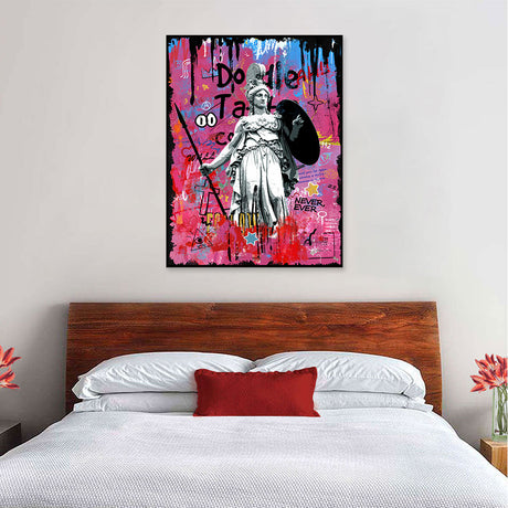 Colorful Rome Gladiator Graffiti Canvas Wall Art