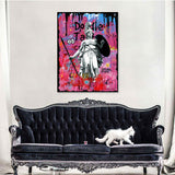 Colorful Rome Gladiator Graffiti Canvas Wall Art