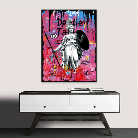 Colorful Rome Gladiator Graffiti Canvas Wall Art