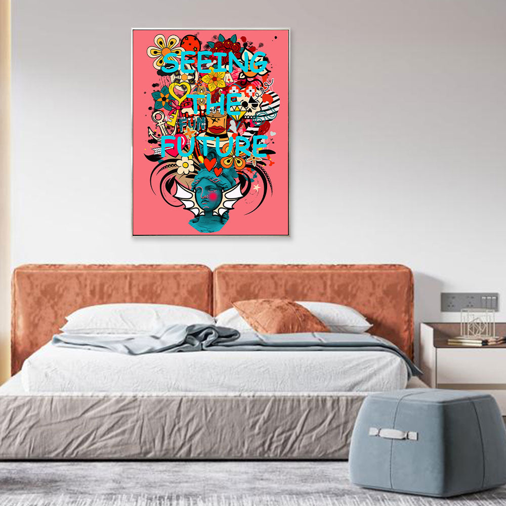 Colorful Seeing The Future Graffiti Canvas Wall Art