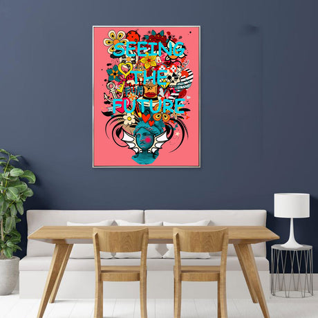 Colorful Seeing The Future Graffiti Canvas Wall Art