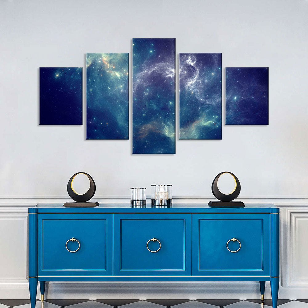 Colorful Space Nebula Canvas Wall Art