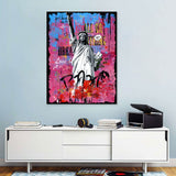 Colorful Statue Of Liberty Graffiti Canvas Wall Art5