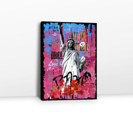 Colorful Statue Of Liberty Graffiti Canvas Wall Art5