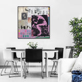 Colorful The Thinker Graffiti Canvas Wall Art