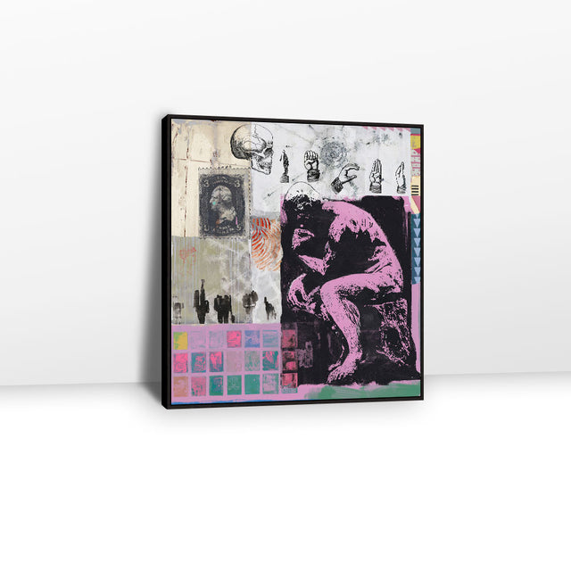 Colorful The Thinker Graffiti Canvas Wall Art