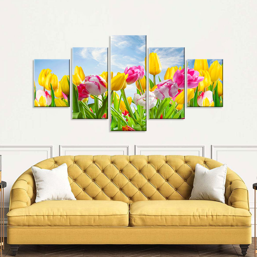 Colorful Tulips Canvas Wall Art