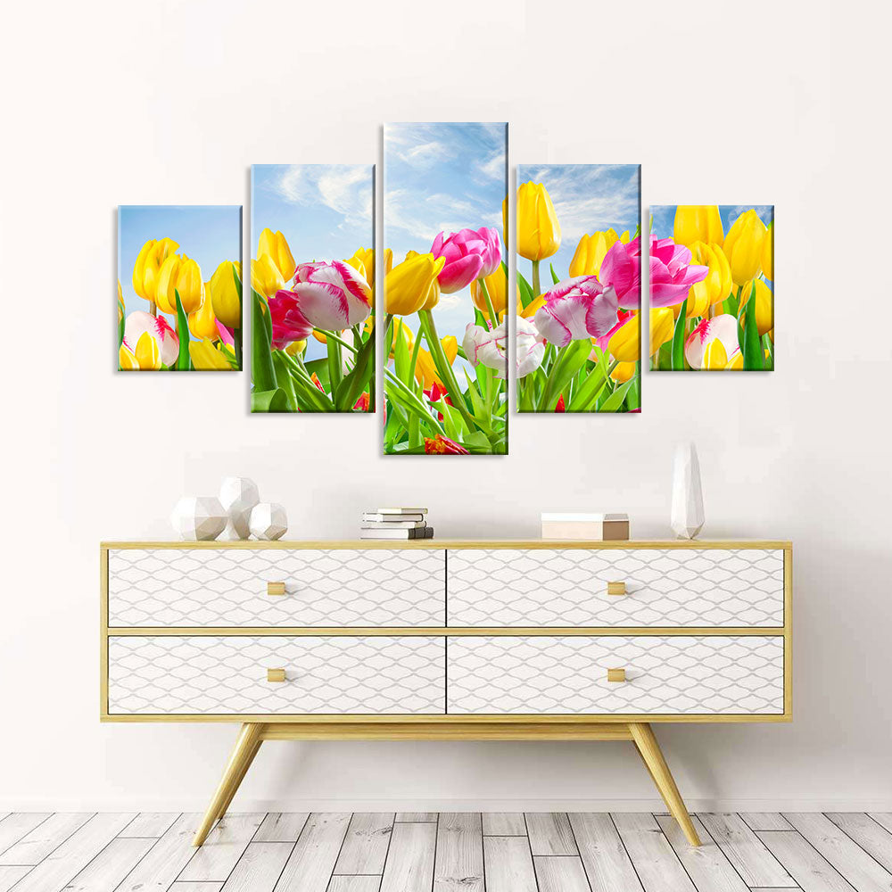 Colorful Tulips Canvas Wall Art