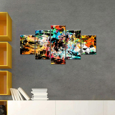 Abstract Color Burst Canvas Wall Art