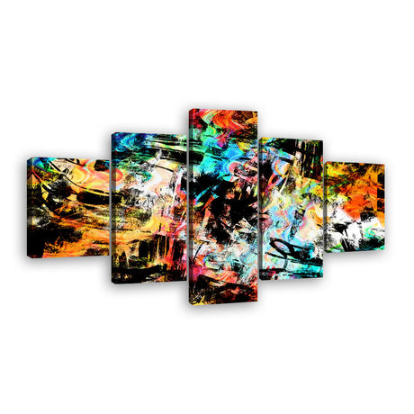 Abstract Color Burst Canvas Wall Art