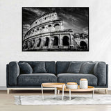 Colosseum Black and White Canvas Wall Art