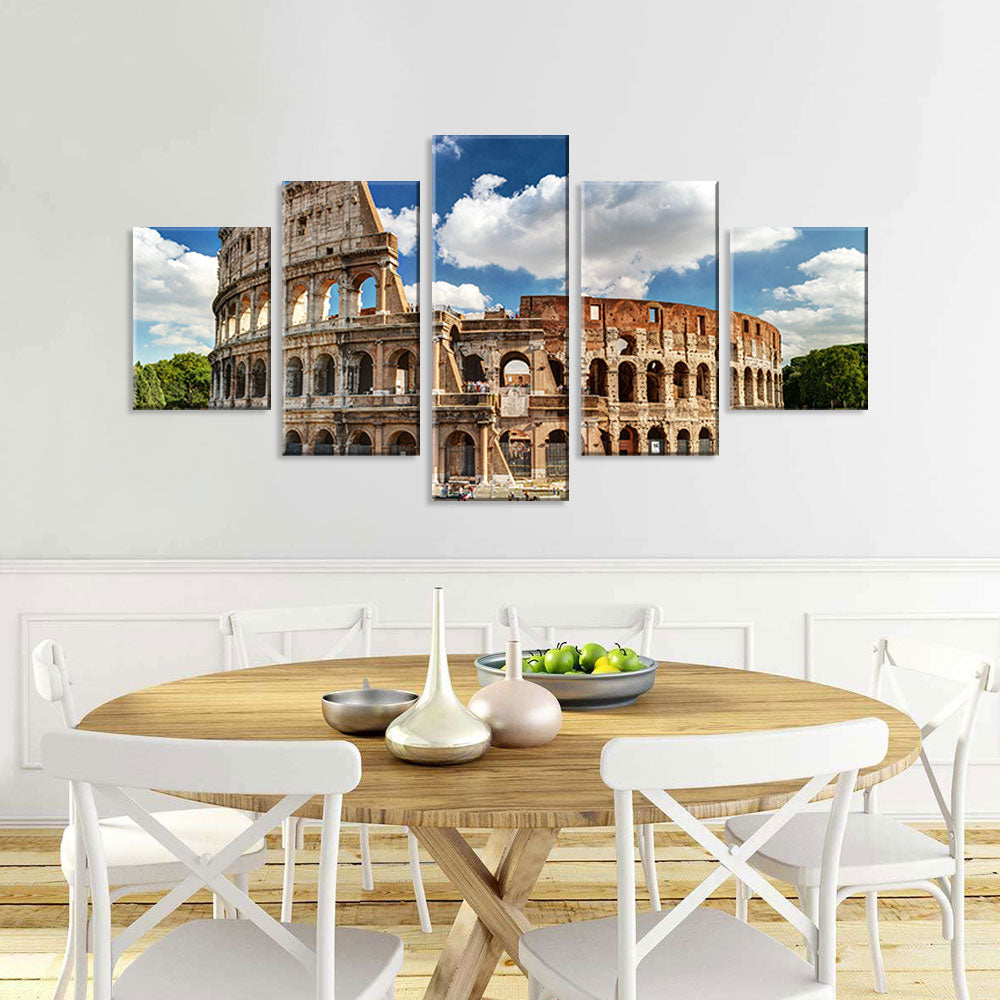 Colosseum in Rome Canvas Wall Art - Multi-Panel Design