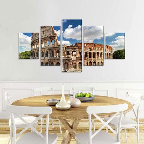 Colosseum in Rome Canvas Wall Art - Multi-Panel Design