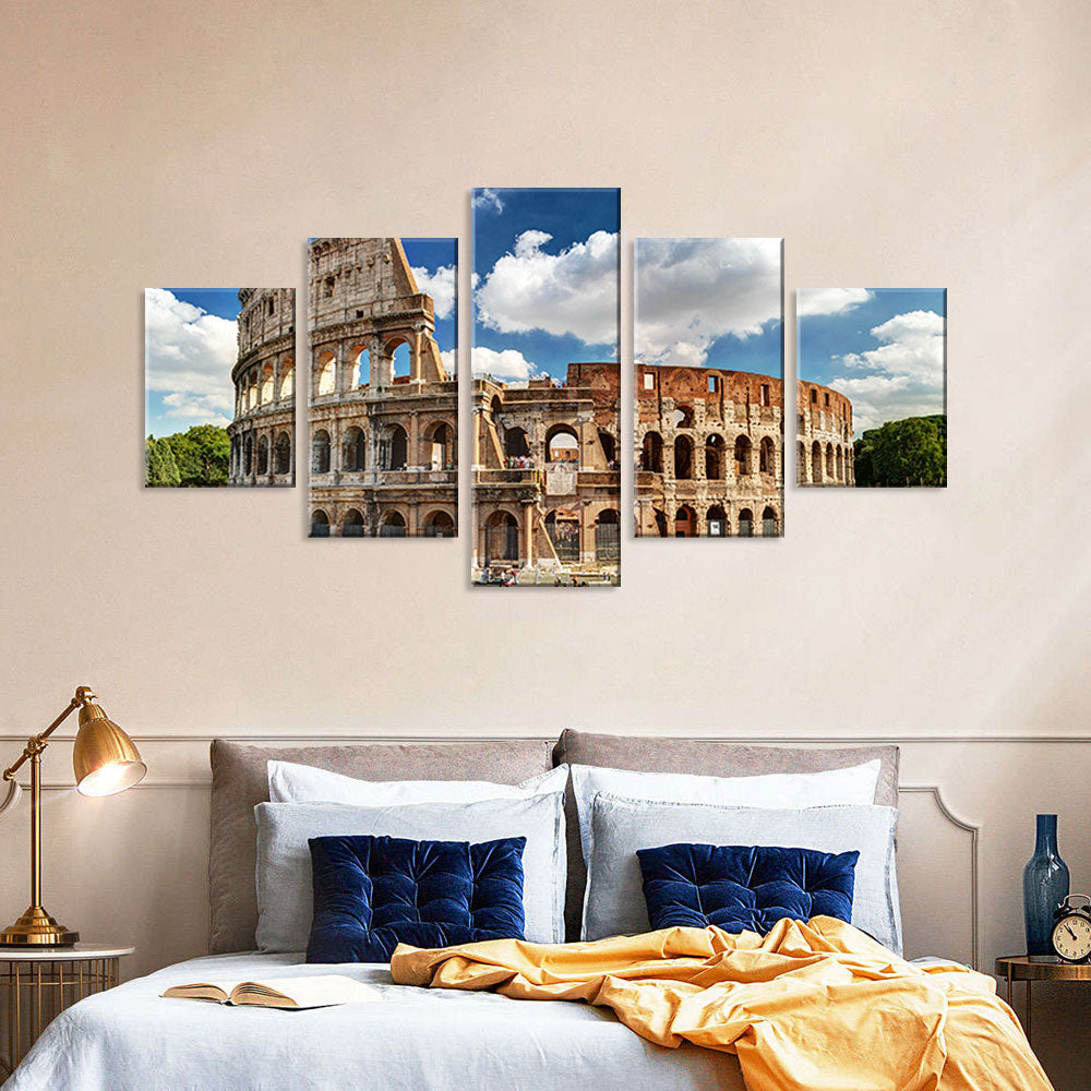 Colosseum in Rome Canvas Wall Art - Multi-Panel Design