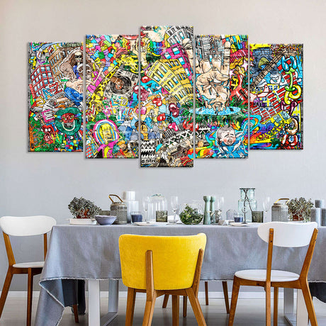 Cool Music Graffiti In Urban Style Canvas Wall Art