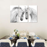 Elegant White Horse Canvas Wall Art