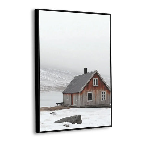 Cozy Cabin In Winter Canvas Wall Art