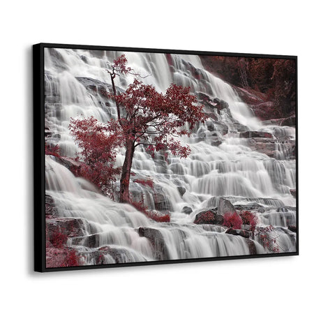 Crimson Cascade Dream Canvas Wall Art