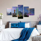 Dallas City Skyline at Dusk Canvas Wall Art