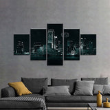 Dallas Skyline Night View Canvas Wall Art