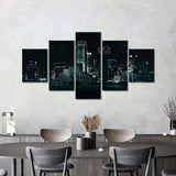 Dallas Skyline Night View Canvas Wall Art