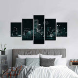 Dallas Skyline Night View Canvas Wall Art