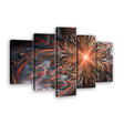 Dark Orange Fractal Flower Canvas Wall Art