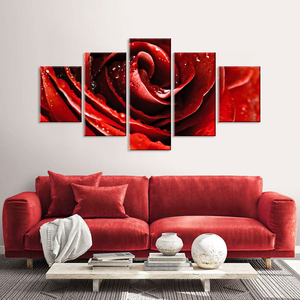 Dark Red Rose Canvas Wall Art