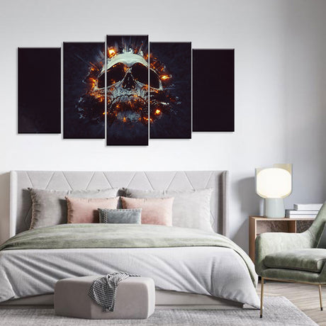 Dark Skull Explosion Canvas Wall Art