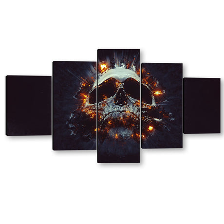 Dark Skull Explosion Canvas Wall Art