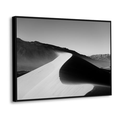 Desert Shadows - Black & White Sand Dunes Canvas Wall Art