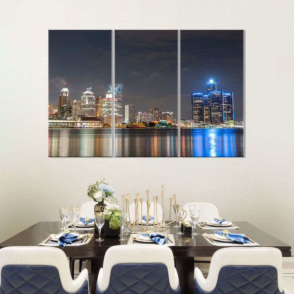 Detroit Skyline Canvas Wall Art