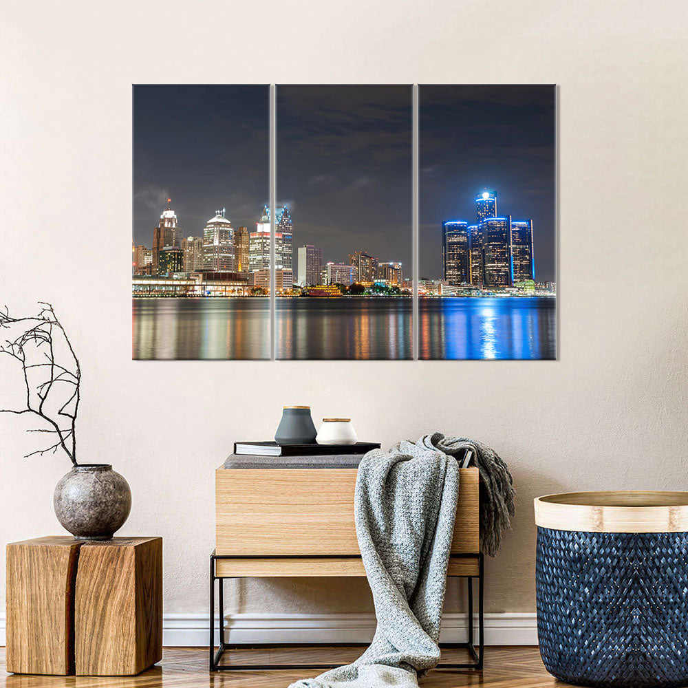 Detroit Skyline Canvas Wall Art