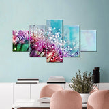 Dewdrops on Colorful Dandelion Canvas Wall Art