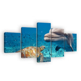 Dolphin and Sea Turtle Ocean Canvas Wall Art