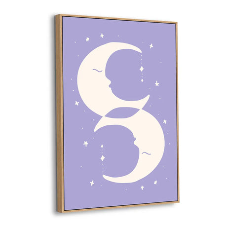 Dual Moon Harmony Canvas Wall Art