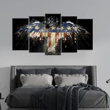 Eagle Shape American Flag Canvas Wall Art