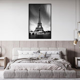 Eiffel Tower Black and White Canvas Wall Art