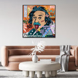 Einstein Funny Face Graffiti Canvas Wall Art