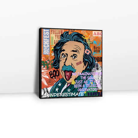 Einstein Funny Face Graffiti Canvas Wall Art