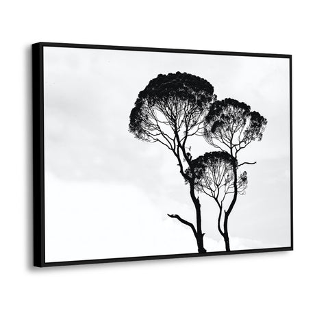 Elegant Silhouettes  - Black & White Tree Pair Canvas Wall Art