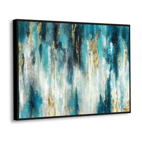 Elegant Teal & Gold - Modern Luxury Statement Piece Canvas Wall Art