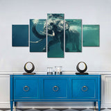 Elephant Swimming Underwater Canvas Wall Art