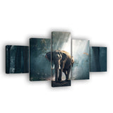 Elephant Walking in Forest Canvas Wall Art