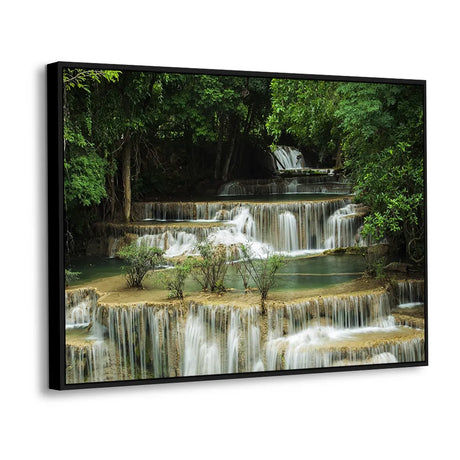 Emerald Cascade Waterfall Canvas Wall Art