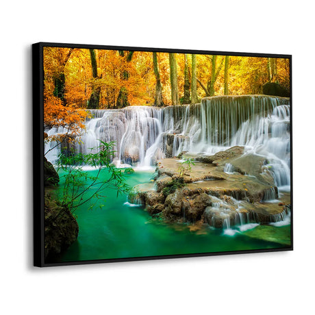 Emerald Harmony Waterfall Canvas Wall Art