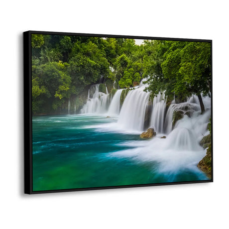 Emerald Surge Waterfall Canvas Wall Art