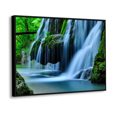 Emerald Veil Waterfall Canvas Wall Art